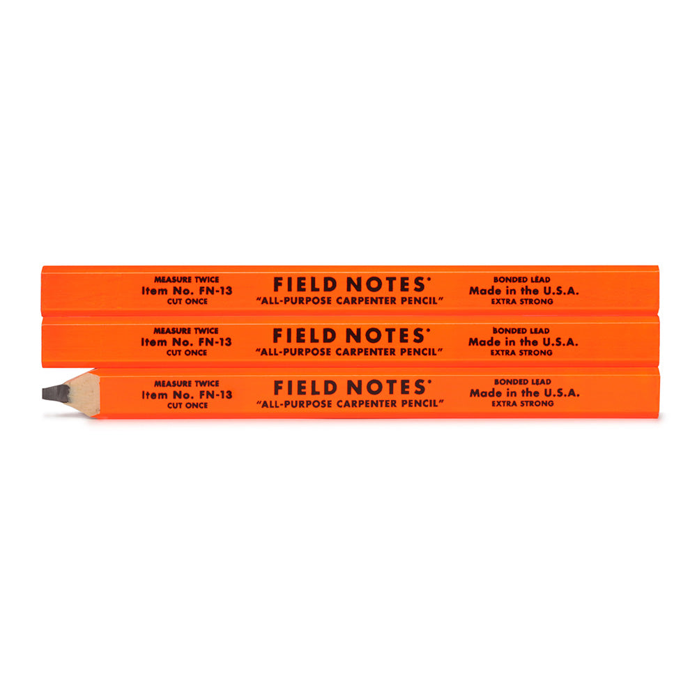 Field Notes Carpenter Pencil Single Pencil Hi-Viz Orange
