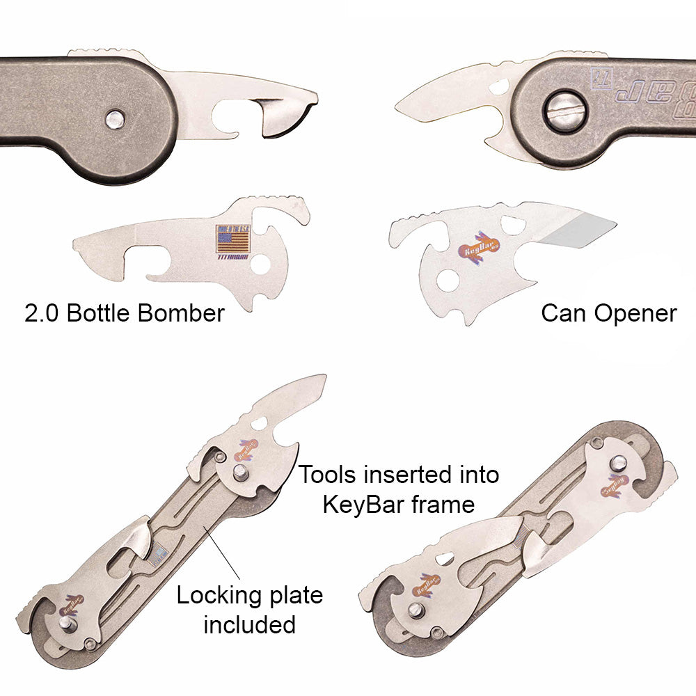 KeyBar Mini Utility Tool Bottle Bomber Locking Plate Bundle