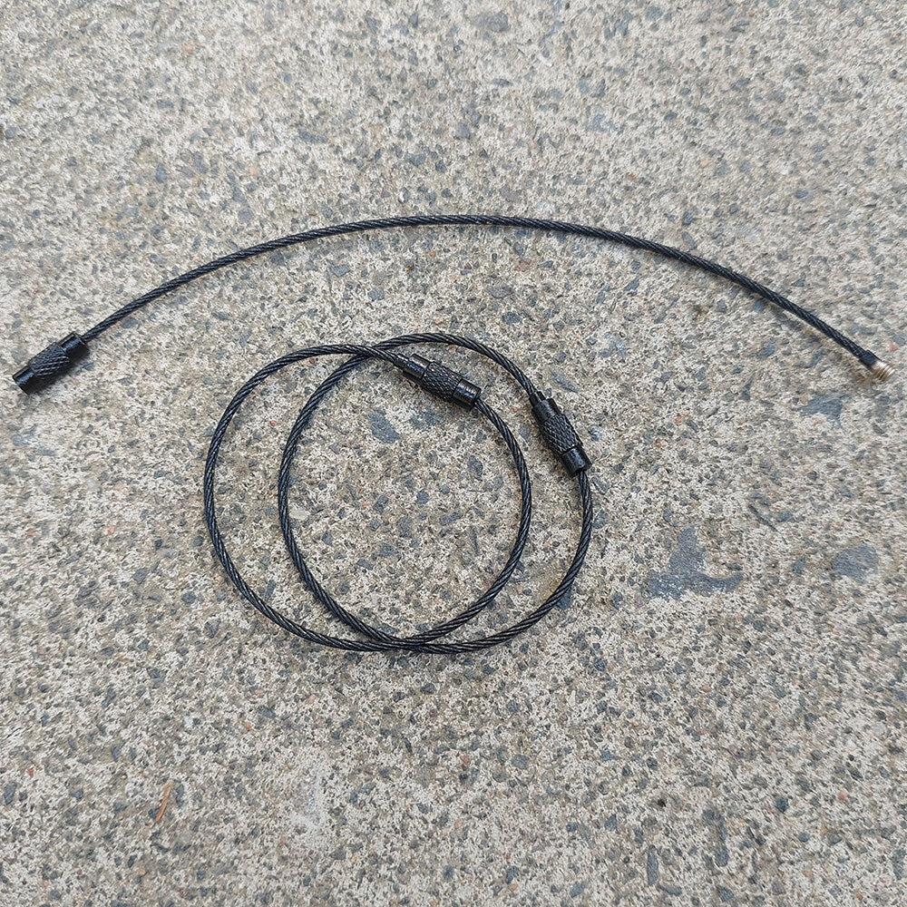 LoneLabs A&P Mechanics Stealth Black Steel Wire Keyring (3 pack)