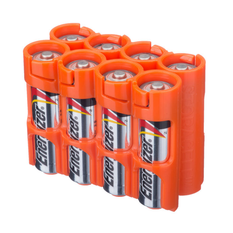 Powerpax Storacell Battery Caddy 8 x AA Orange