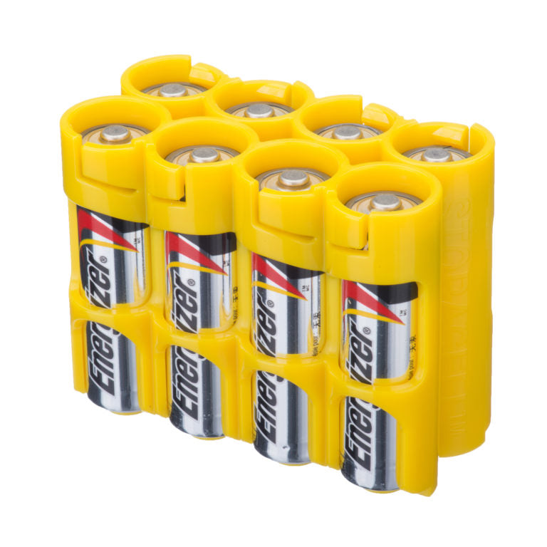 Powerpax Storacell Battery Caddy 8 x AA Yellow  