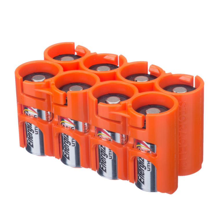 Powerpax Storacell Battery Caddy 8 x CR123 Orange