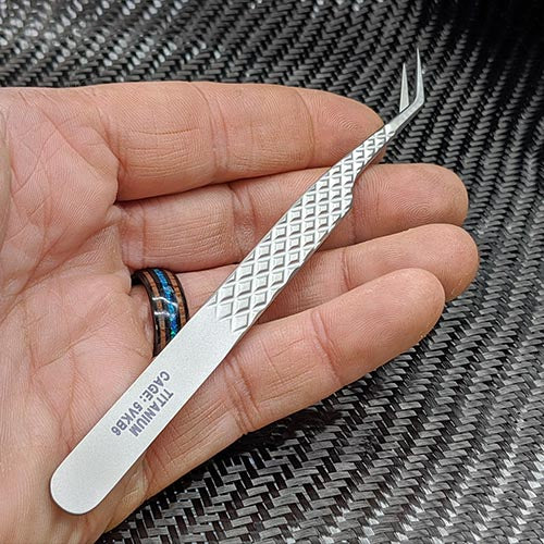 CountyComm Bent Pineapple Titanium Ultra Fine Tweezers