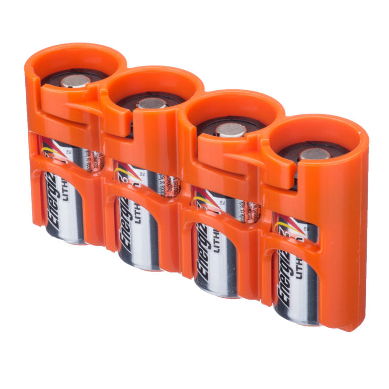 Powerpax Storacell Battery Caddy 4x CR123 Orange