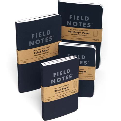 Field Notes Pitch Black - Ruled (Pack of 3)