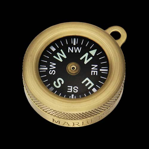 Marbles Solid Brass Pocket Compass