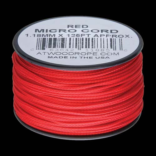 Atwood-Rope Micro Cord 1.12mm - Red 125ft (Spool)