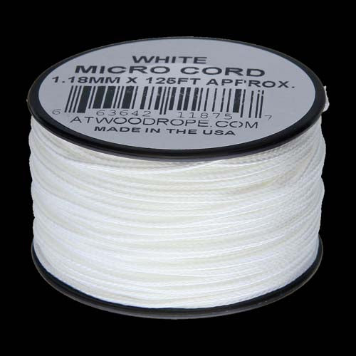 Atwood-Rope Micro Cord 1.12mm - White 125ft (Spool)