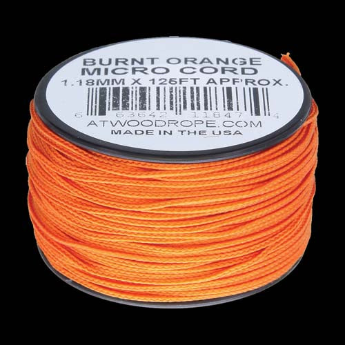 Atwood-Rope Micro Cord 1.12mm - Burnt Orange 125ft (Spool)   
