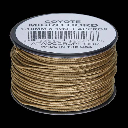 Atwood-Rope Micro Cord 1.12mm - Coyote 125ft (Spool)