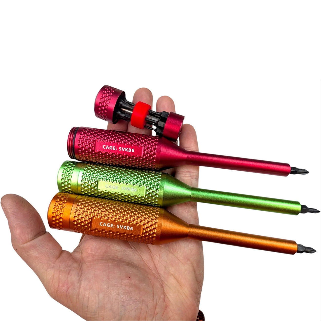 CountyComm TYPE III Anodized Aviation Multi-Bit Screwdriver Hi-VIZ