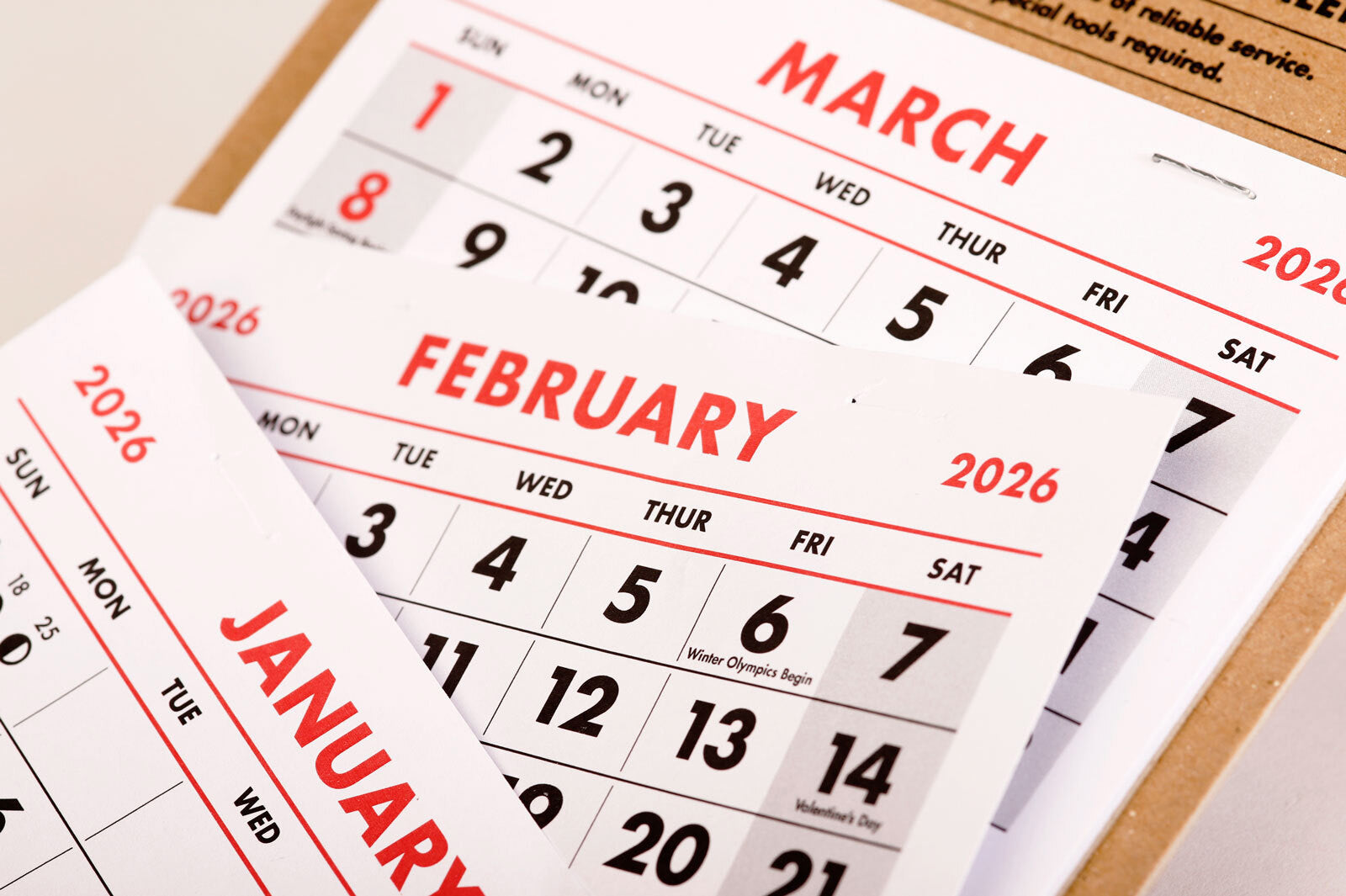 15-Month Work Station Calendar 2026