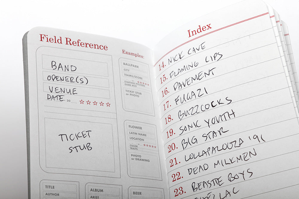 Field Notes Index - Log Ledger Date Books   