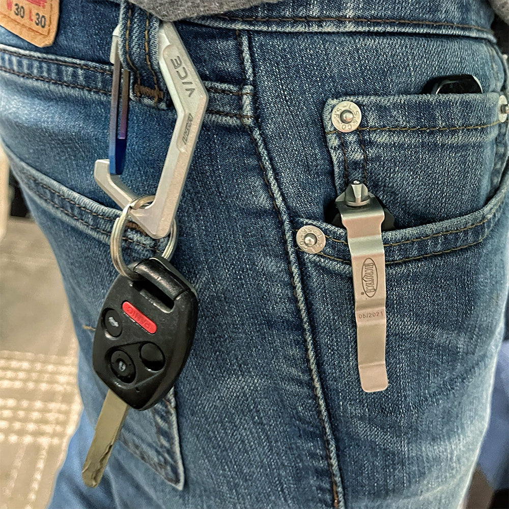 KeyBar KeyVice Aluminium Carabiner Titanium Gate