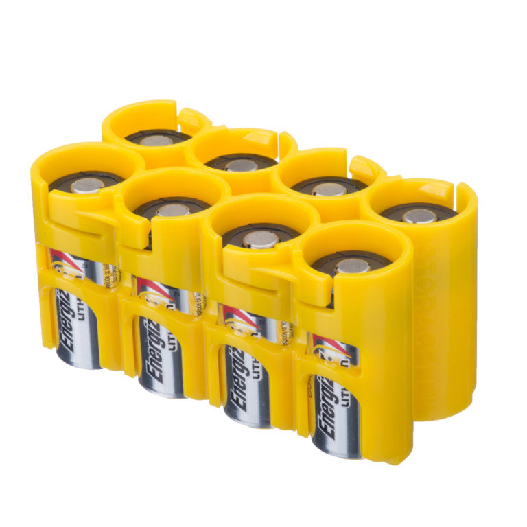 Powerpax Storacell Battery Caddy 8 x CR123 Yellow  