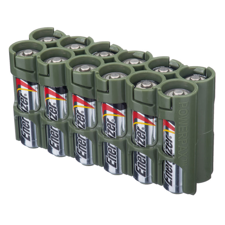Powerpax Storacell Battery Caddy 12x AA Military Green  