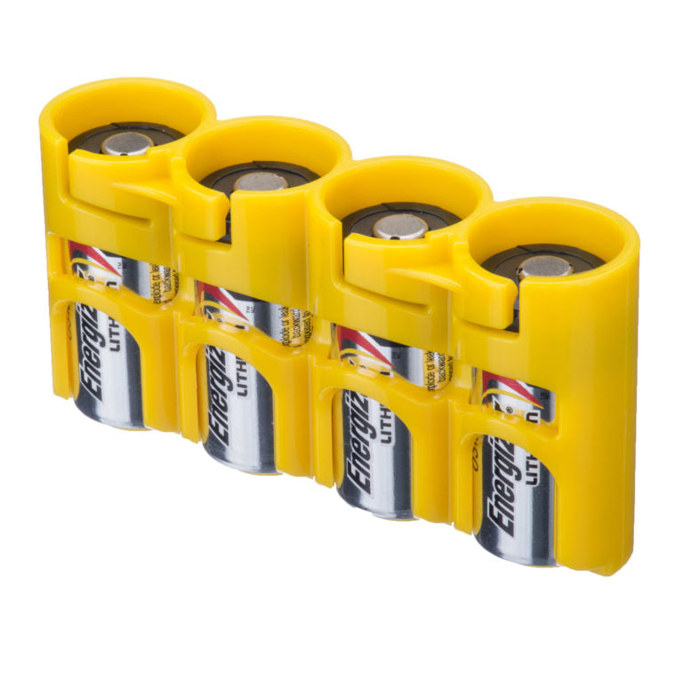 Powerpax Storacell Battery Caddy 4x CR123 Yellow  