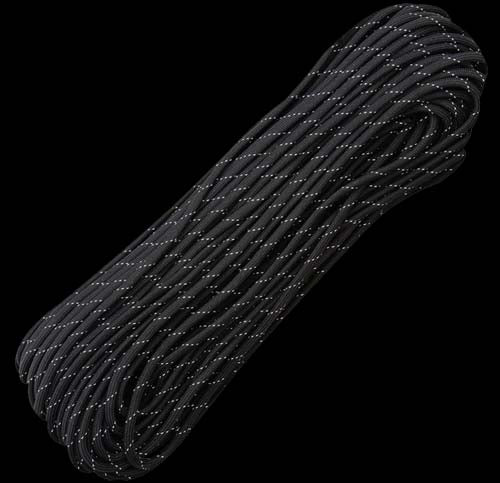 Atwood-Rope 550 Paracord - Black Reflective - 100ft (30m)   