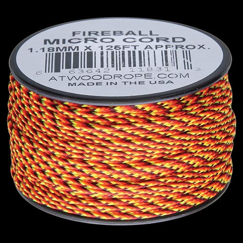 Atwood-Rope Micro Cord 1.12mm - Fireball 125ft (Spool)   
