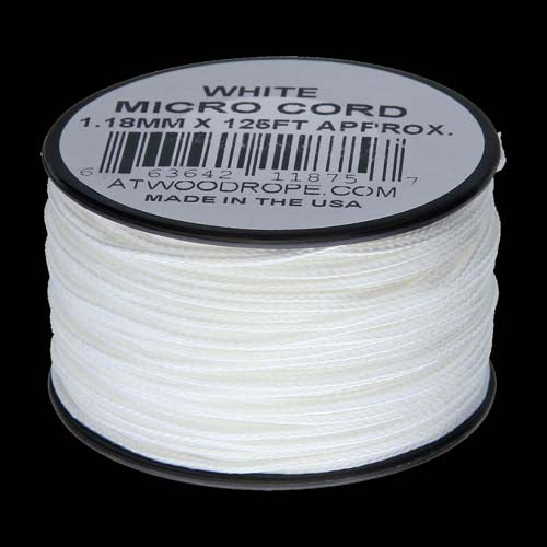 Atwood-Rope Micro Cord 1.12mm - White 125ft (Spool)   