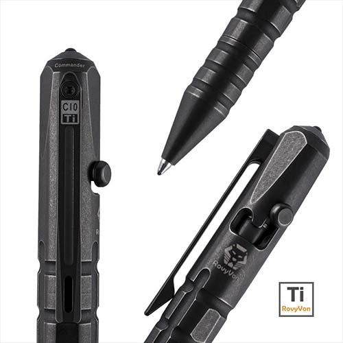 Tritium Rovyvon RovyVon Commander C10 Titanium Bolt Pen Natural PVD Tritium