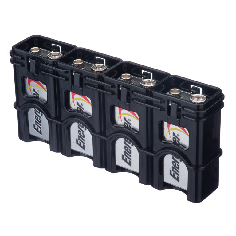 Powerpax Storacell Battery Caddy 4x 9V Black  
