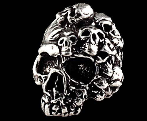 Schmuckatelli Mind Skull Bead - Pewter   