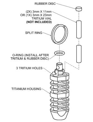TEC Accessories TEC T3-6X TRIODE Tritium Fob   